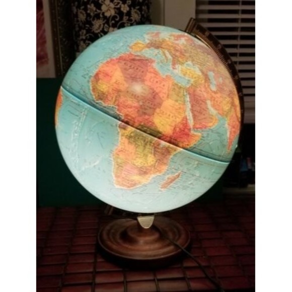 Vintage 1990 Scan-Globe A/S 12" Diameter Illuminated Globe Denmark Karl F Harig - Picture 2 of 10
